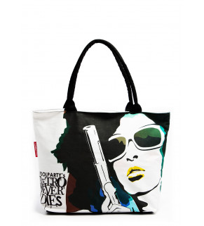 Коттоновая сумка POOLPARTY с трендовым принтом